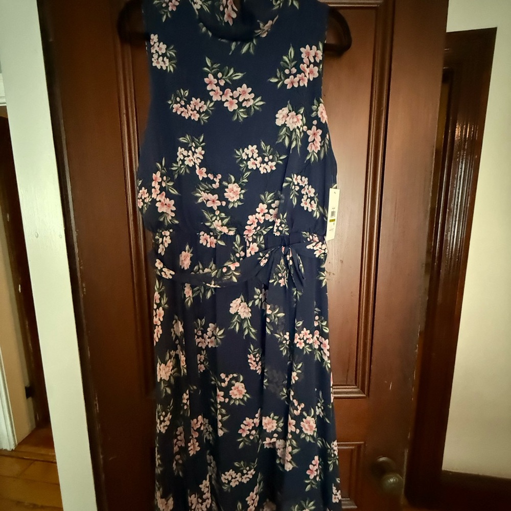 Harper Rose Floral Dress in Navy and Pink